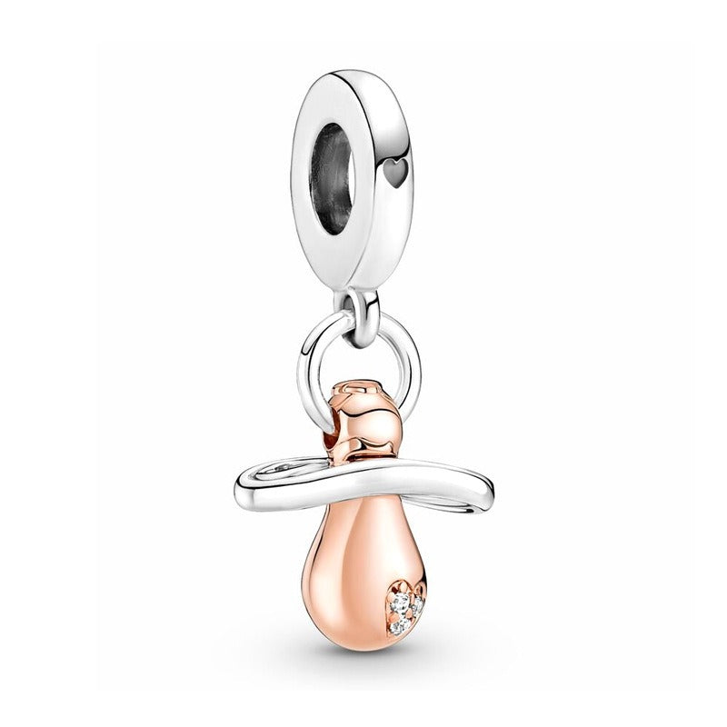 S925 sterling silver eternal confession double surround heart small motorcycle DIY accessories - Korvel