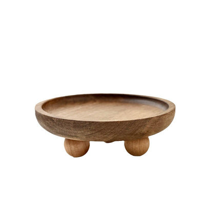 Entrance foyer storage tray aromatherapy glasses placement tray oval wooden ornament household tray - Korvel