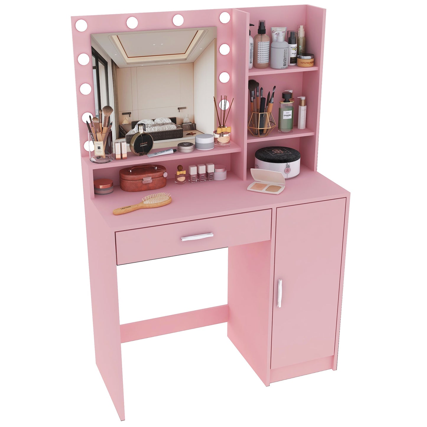 Coiffeuse élégante avec miroir et lumière