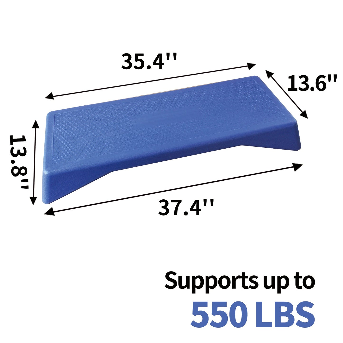 Aerobics Step Platform Height-Adjustable Fitness Equipment Stepper Trainer Exercise Step Platform Sliding Lifting Pad Blue - Korvel