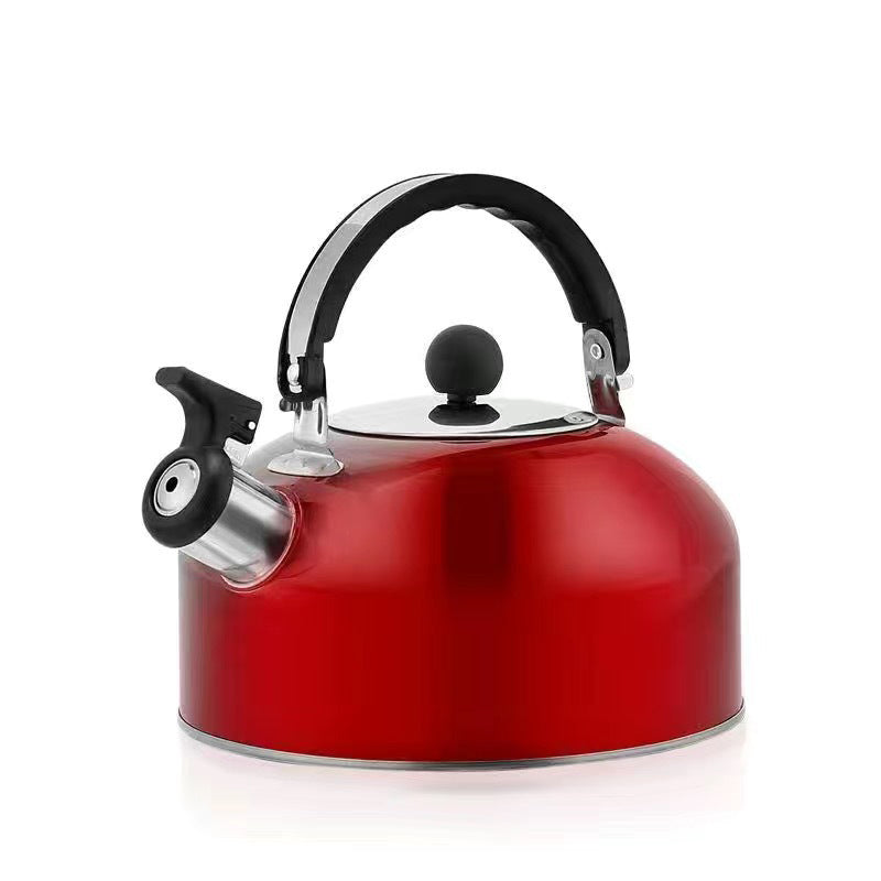 A 3L stainless - steel kettle for gas heating. It features a whistle and a comfortable handle, suitable for cooking and tea. - Korvel