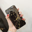 Coque de téléphone en marbre doré de luxe pour iPhone