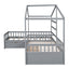 Twin Size House Platform Bed with Three Storage Drawers Gray - Korvel