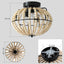 Beaded Fan lamp Wood Beaded Chandelier Oak White - Korvel