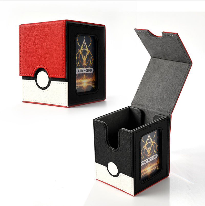 2025 New! Large - capacity Patchwork Windowed Vertical Card Box, 100+ Double - sleeved Cards - Korvel