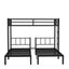 Twin over Twin & Twin Bunk Beds for 3, Twin XL over Twin & Twin Bunk Bed Metal Triple Bunk Bed, Black - Korvel