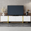 Luxury Fluted TV Stand for TVs Up to 80'', Modern Entertainment Center with Storage Cabinets & Drawer White - Korvel