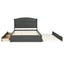 Wood Queen Size Platform Bed with Twin Size Trundle and 2 Drawers  Antique Gray - Korvel