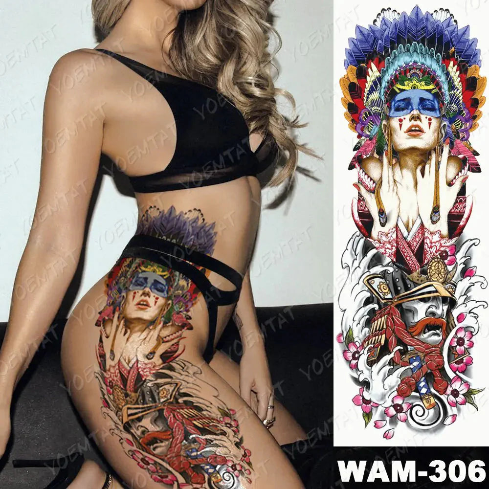 Vibrant Full Temporary Tattoo Watercolor Sheets