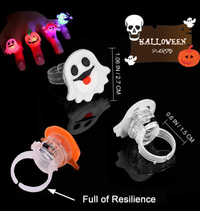 GlowFright Halloween Rings - 50PCS LED Glowing Rings
