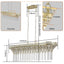 Modern Champagne Gold Kitchen Island Light - Oval Crystal ceiling chandelier - Korvel
