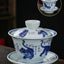 Ceramic set, three talents, covered bowl, old clay, retro kung fu tea set, tea bowl, underglaze tiger cup, Jingdezhen - Korvel