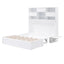 ueen Size Murphy Bed with Bookcase, Bedside Shelves and a Big Drawer, White - Korvel