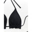 Solid color lace up backless sexy bikini split swimsuit - Korvel