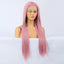 Synthetic Lace Wig Deep Part Long Straight Wig Ombre Pink Cosplay Wigs Synthetic Lace Wigs For Women - Korvel