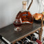 Elegant Grey 11-Bottle Wine Rack with Glass Holder