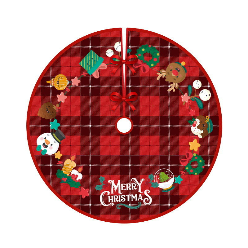 Deer Head Snowflake Santa Claus Gift Box Series Christmas Tree Bottom Decoration Apron Atmosphere Decoration - Korvel