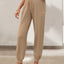Tied Elastic Waist Pants with Pockets