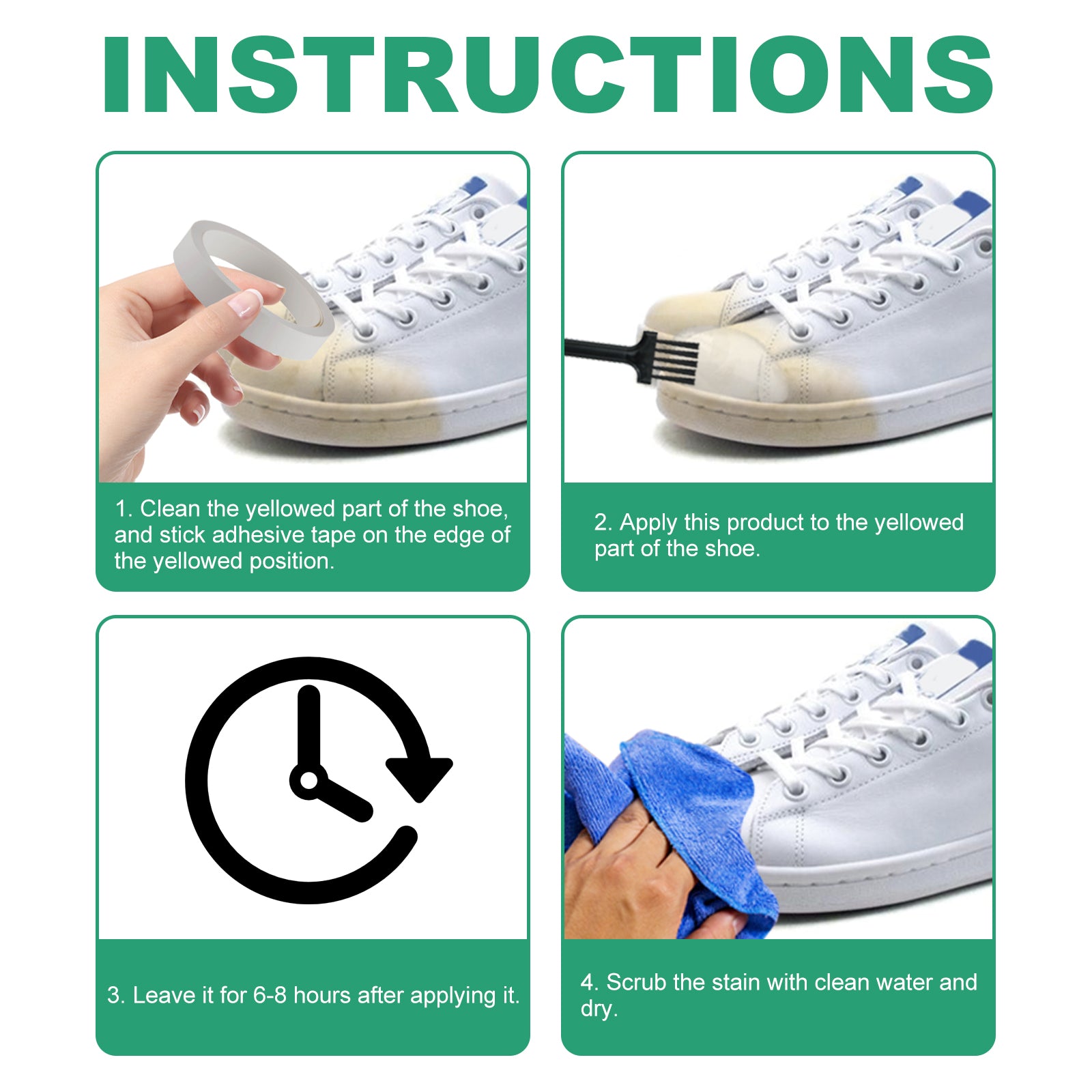Shoes Stain Removal Yellow Gel, Remove Oxidation To Clean Stains Yellow Edge Wash Free Gel Small White Shoes - Korvel