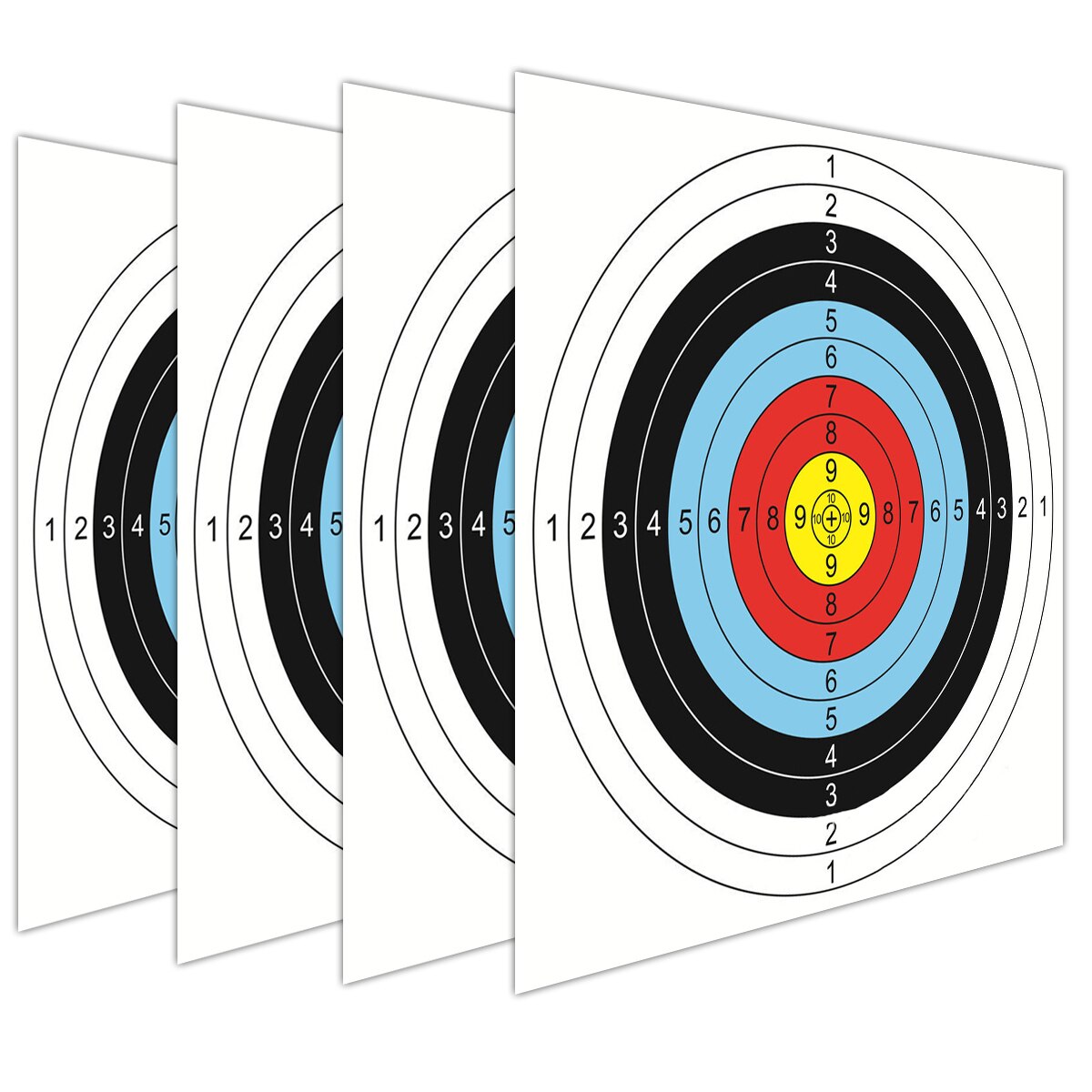 New 30pcs 40*40 cm Archery Shooting Target Paper Bow Hunting Archery Kit Standard Full Ring Single Spot Shooting Training Paper - Korvel