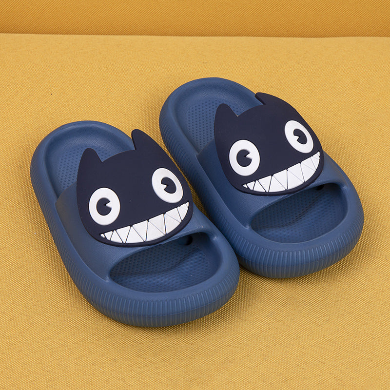 Big-Eyed Black Cat Cartoon Sandals One-Piece Soft Bottom Soft Face Parent-Child Amazon Baby Children's Slippers - Korvel