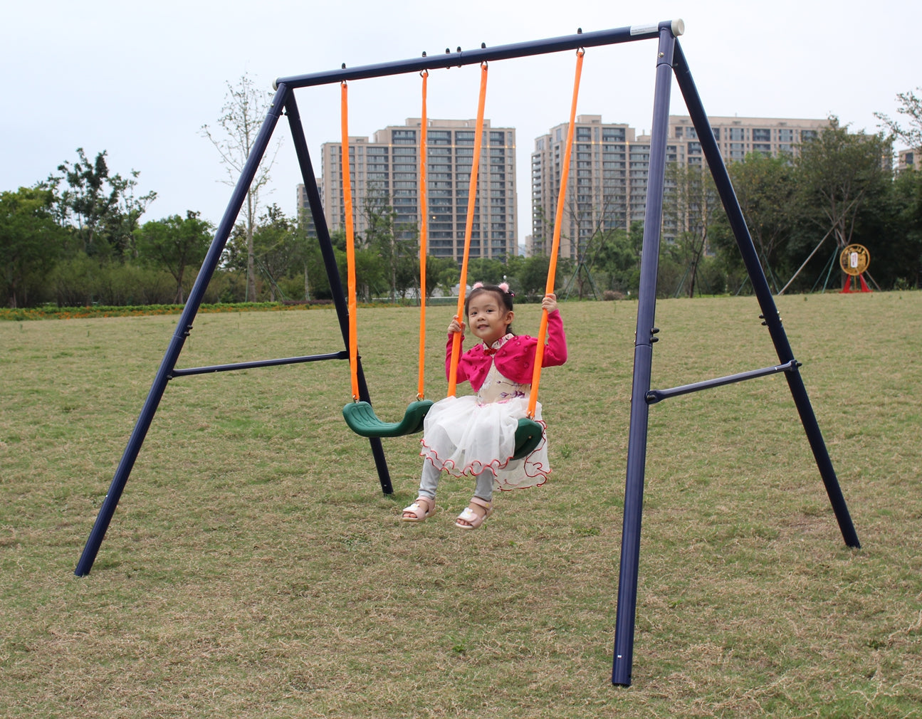 Two Station Swing Set for Children - Korvel