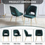 Dark Green Velvet Dining Chairs with Metal Legs and Hollow Back Upholstered Dining Chairs Set of 4 - Korvel