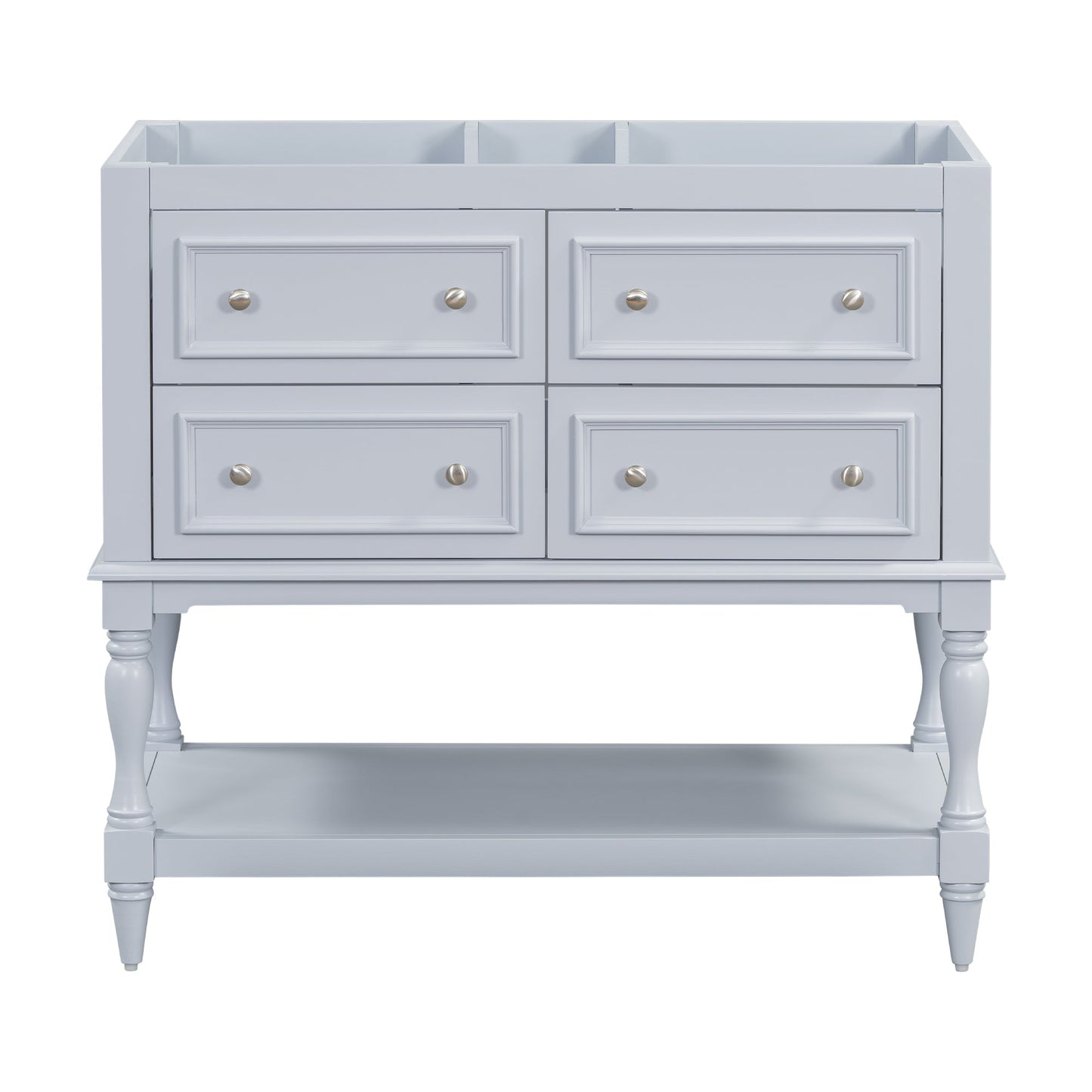 Meuble de salle de bain bleu de 36" avec 4 tiroirs