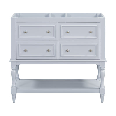 36" Blue Bathroom Vanity Cabinet with 4 Drawers