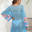 Openwork Contrast Long Sleeve Cover-Up