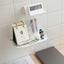 New Foldable Punch - Free Wall - mounted Plastic Floating Shelf for Bathroom and Toilet, Ideal for Towel and Clothes Storage - Korvel