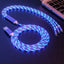 Multi-Head 3-in-1 Charging Cable with Light Emission