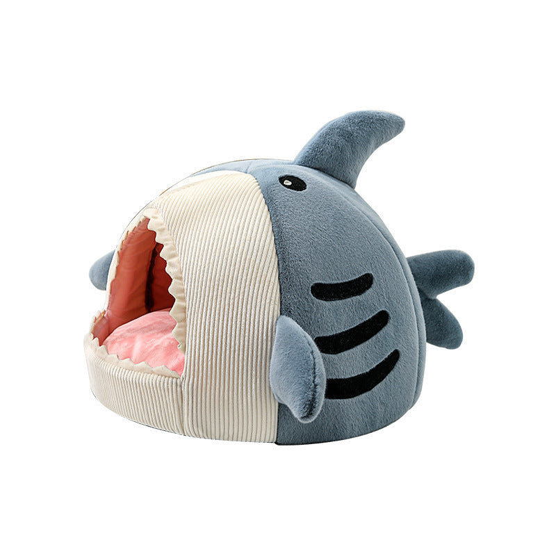 Cozy Shark Pet Nest for Cats and Dogs - Warm & Inviting
