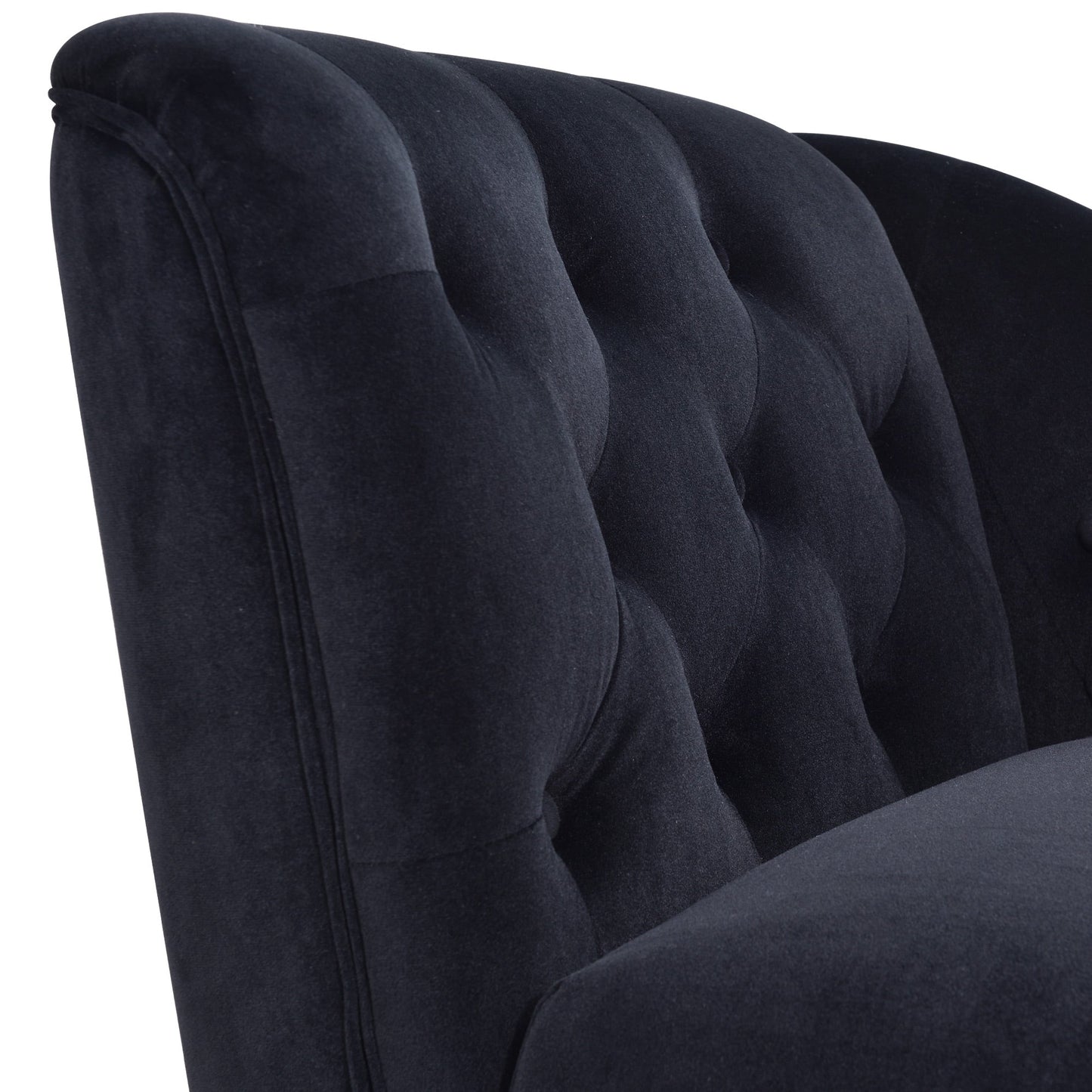 58-Inch Velvet Lounge Chair with Nailhead Trim