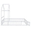 Wooden Full Size Children's Bed with Detachable Headboard and Integrated Clothes Drying Rack, White - Korvel