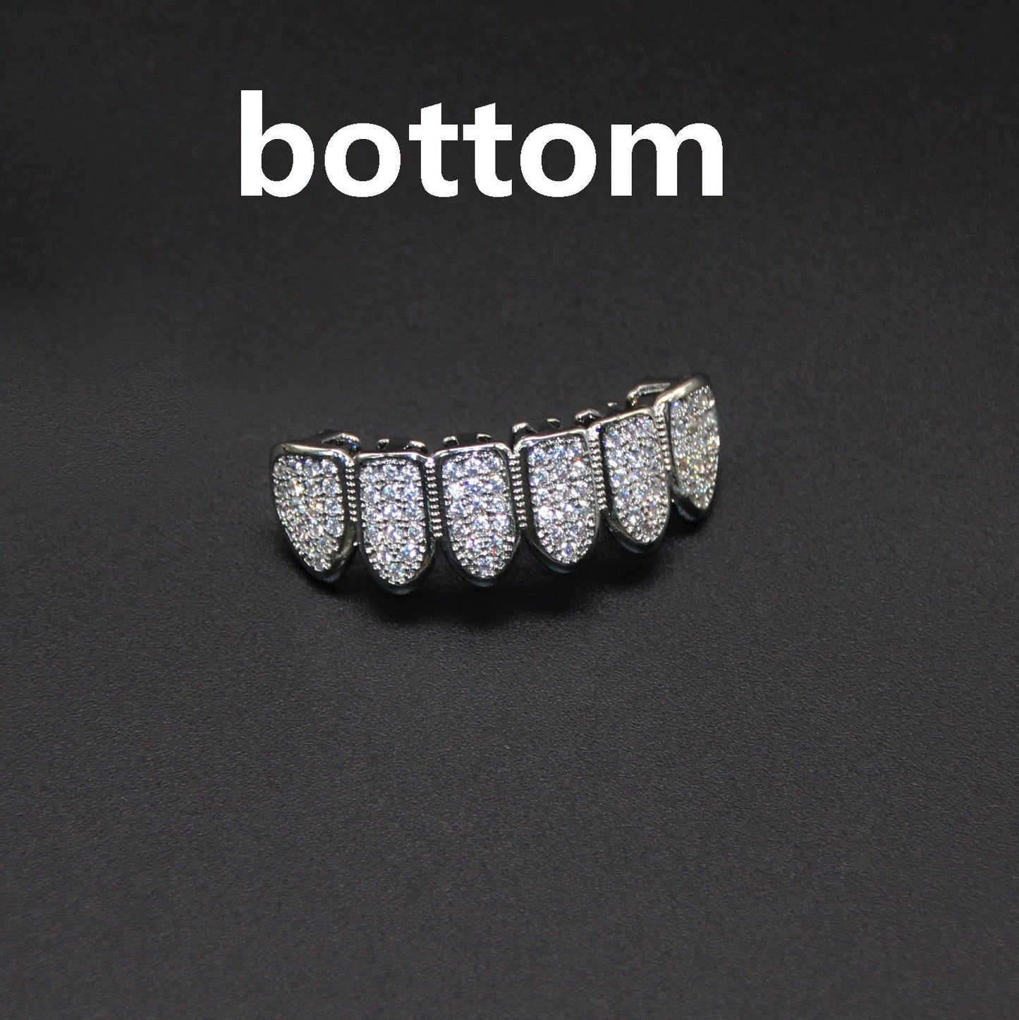 Hip hop braces with copper zircon micro inlaid with real gold Halloween teeth decoration exaggerated hiphopgrills - Korvel