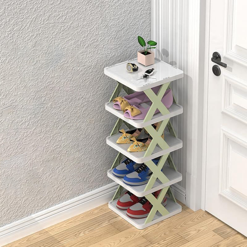 Simple shoe rack corridor narrow storage shoe cabinet foldable and easy to use multifunctional dust-proof shoe rack - Korvel