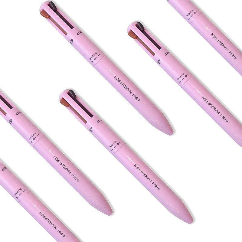 4 In 1 Eyebrow Pencil Waterproof Drawing Eye Brow Makeup Pen Long-Wear Eyeliner Eyebrow Highlighter Stick Makeup Cosmetic Tool - Korvel