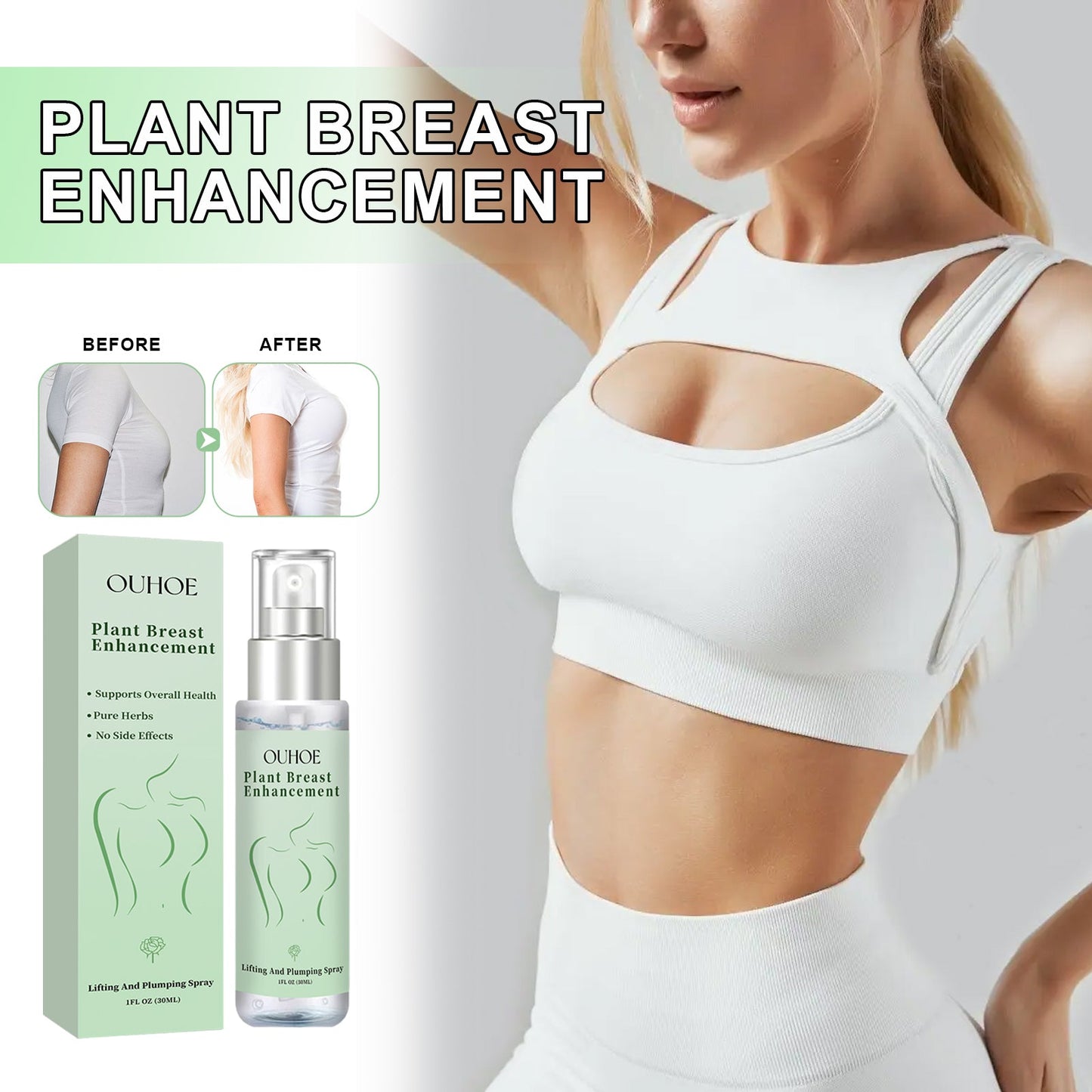 Spray Herbal Natural para el Pecho para Hidratación y Tonificación