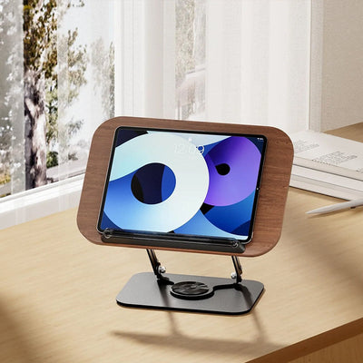 Adjustable 360° Rotating Book Stand with Elastic Clips, for Cookbooks, Laptops & More - Korvel