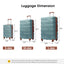 Hardshell Luggage Sets 3 Pcs Spinner Suitcase with TSA Lock Lightweight 20''24''28''  Green + ABS - Korvel