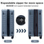 Luggage Sets New Model Expandable ABS+PC 3 Piece Sets with Spinner Wheels Lightweight TSA Lock (20/24/28), STEEL GRAY - Korvel