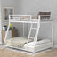 Premium Metal Floor Bunk Bed - Twin over Full in White