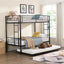 METAL Bunk Bed with trundle Black - Korvel