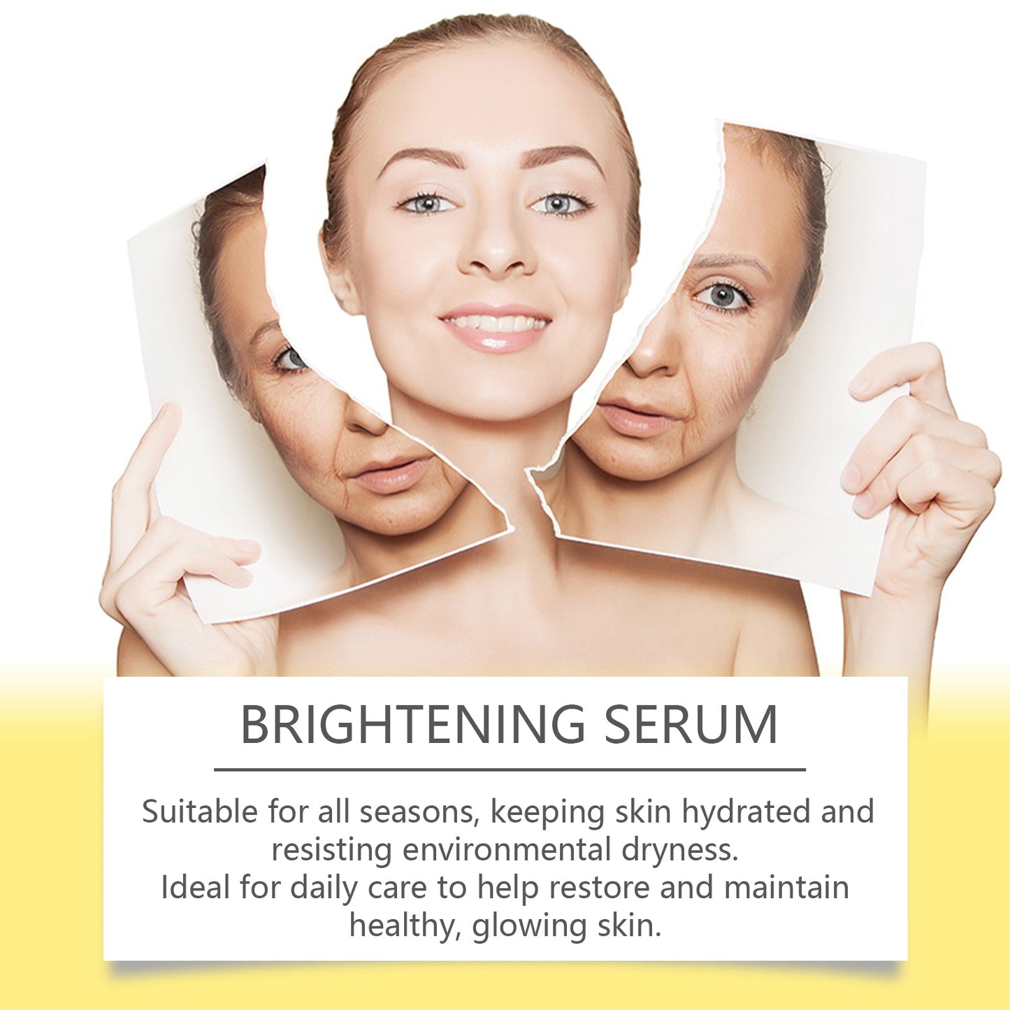 Sérum facial éclaircissant pour hydratation et fermeté
