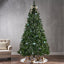 9' Glitter Bristle Mixed Hinged Tree with 72 Red Berry and 73 Pine Cones and 2099 tips,Dia:66 - Korvel