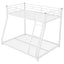Premium Metal Floor Bunk Bed - Twin over Full in White
