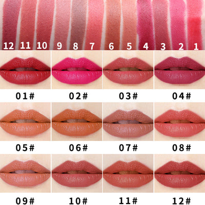 Small Square Tube Matte Matte Not Easy To Fall Off Lipstick Smooth Moisturizing Not Pull Dry Lasting Color Portable Lipstick Makeup - Korvel