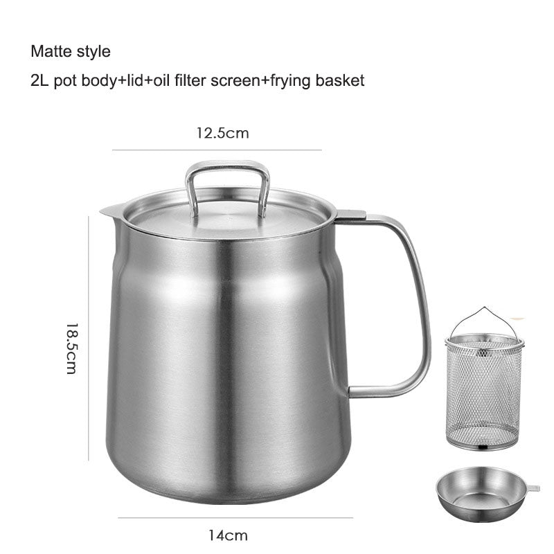 Premium Stainless Steel Oil Filter Pot with Frying Basket