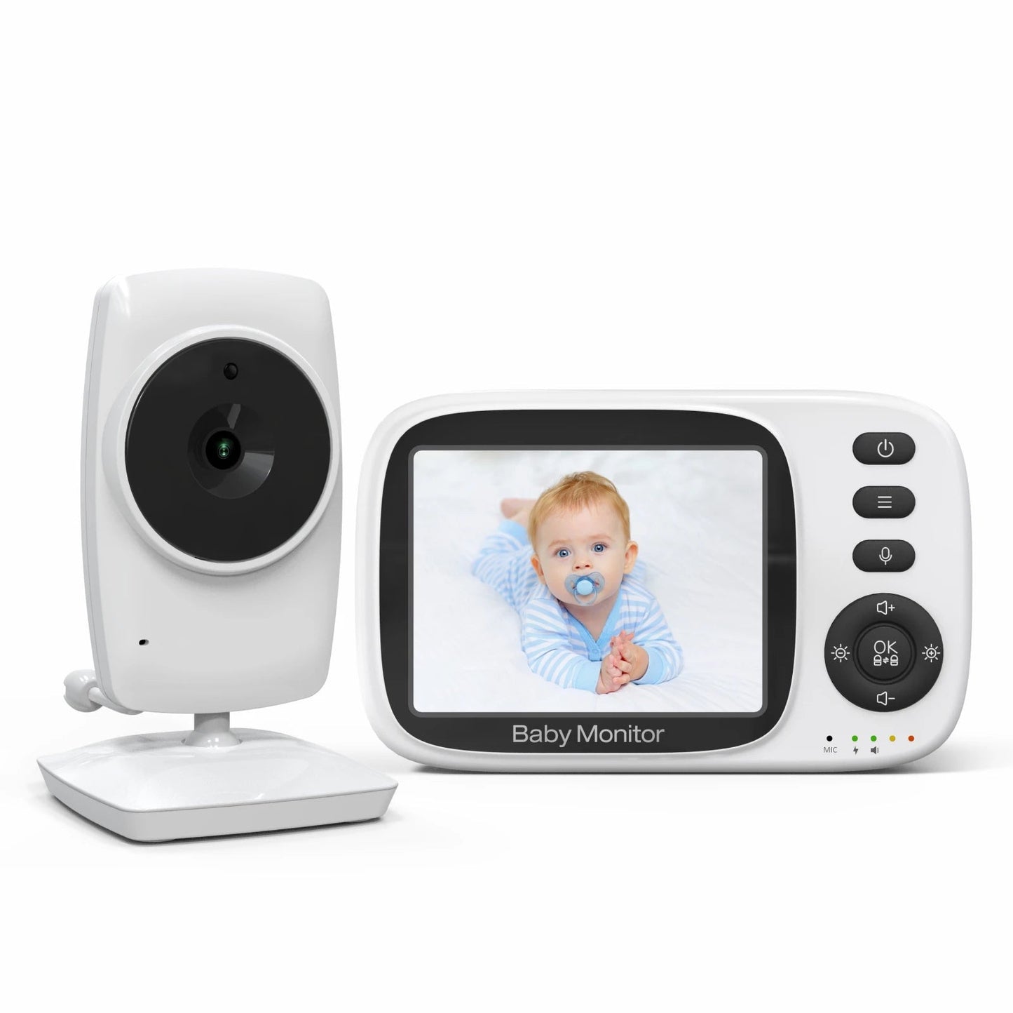 Video Baby Monitor 2.4G Wireless with 3.2 Inches LCD 2 Way Audio Talk Night Vision Surveillance Security Camera Babysitter - Korvel